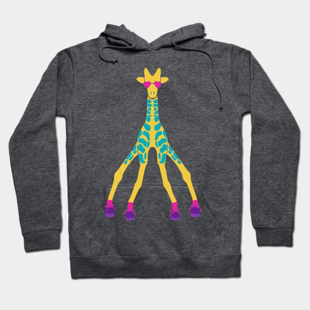 Y2K Giraffe in Sunglasses Hoodie by Alissa Carin